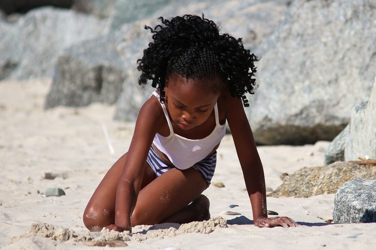 girl, child, black